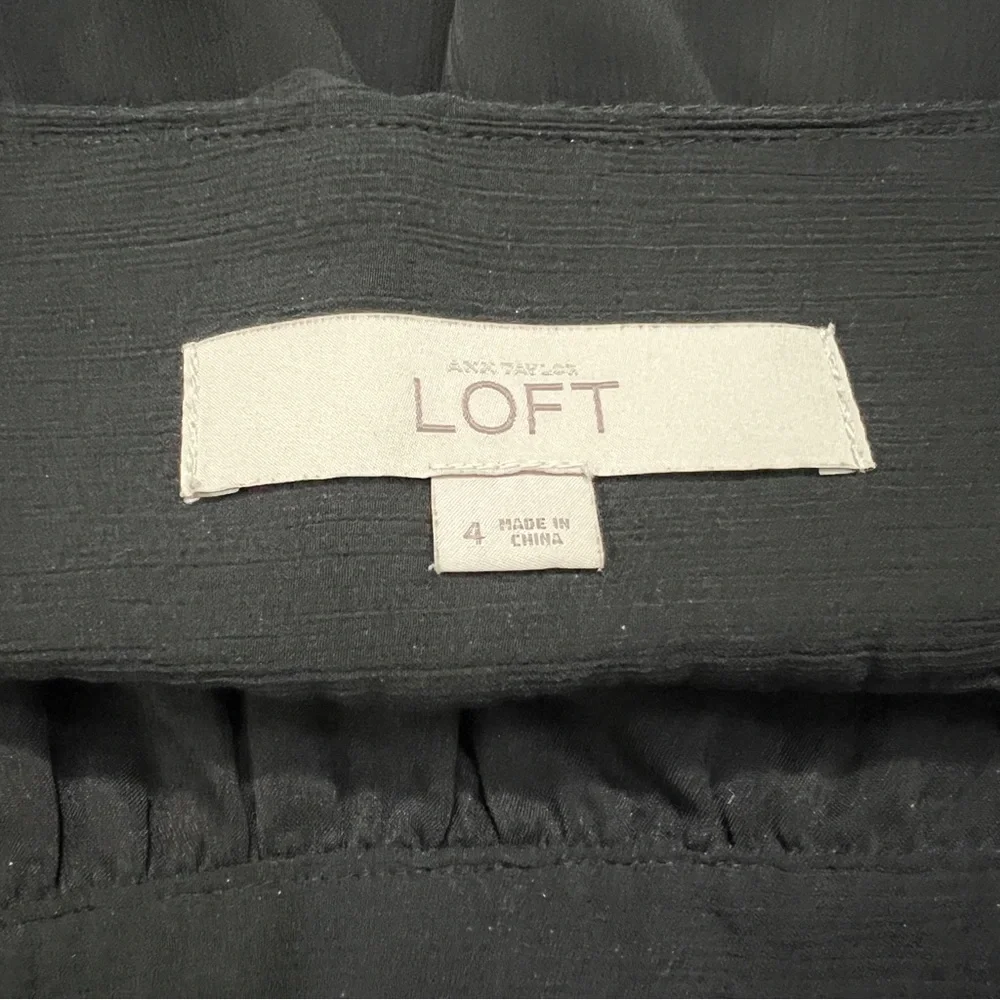 Ann Taylor LOFT Black Mini Skirt With Cumberbund Waist Size 4 - Picture 4 of 9
